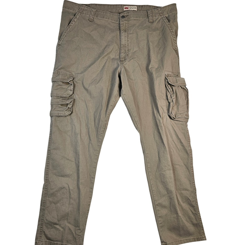 Wrangler Regular Taper Cargo Pants Mens 40x30 Tan Khaki Cotton Blend 112344923